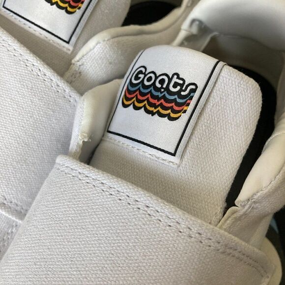 Goats Men's Velcro Canvas Sneakers White NWT size 9.5 - Picture 5 of 7